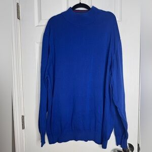 PAUL FREDRICK NWT mens blue supima cotton sweater 4xl